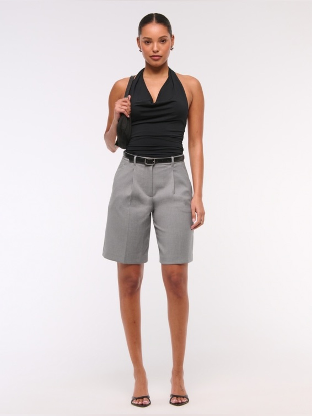 Abercrombie & Fitch Gray Tailored Bermuda Shorts